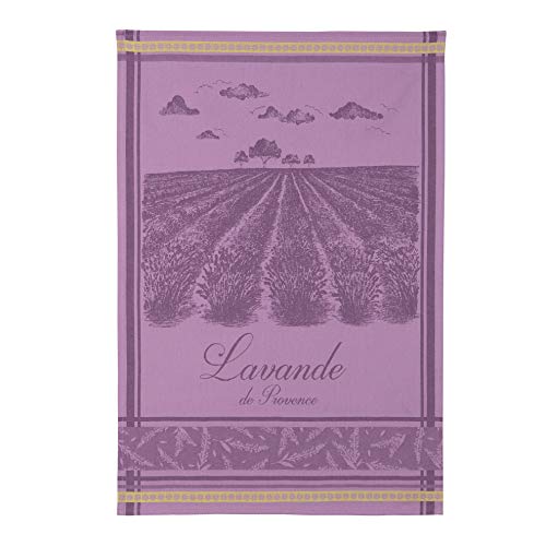 Coucke French Cotton Jacquard Towel, Lavender Fields, 20-Inches by 30-Inches, Lavender, 100% Cotton