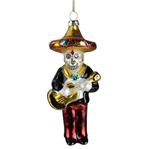 Homart 1500-0 Senor Skull Ornament, 5-inch Height, Glass