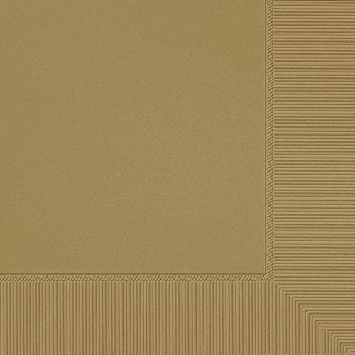 Amscan Gold 2-ply Luncheon Napkins- 6 1/2" x 6 1/2" 40ct