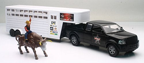 New Ray Toys PBR Pickup Truck and Trailer w/ Bull & Rider Playset B/O Sound Effects