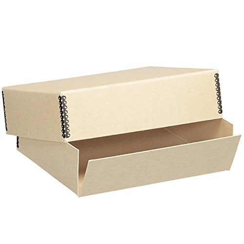 Lineco Archival 8x10 Print Storage Box, Drop Front Design, 8 1/2" x 10 1/2" x 3", Exterior Color: Tan.