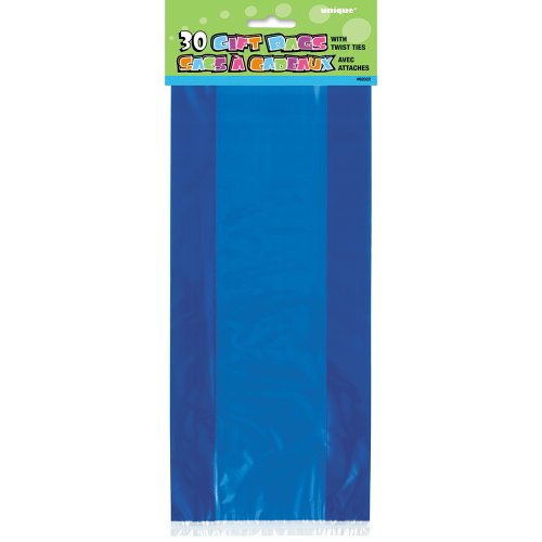 Unique Industries Cellophane Bags, Royal Blue, 30 Count -
