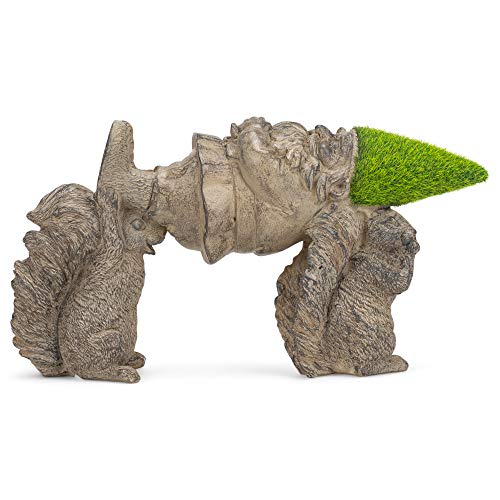 Napco Imports Hilarious Squirrels Stealing Garden Gnome Outdoor Statue