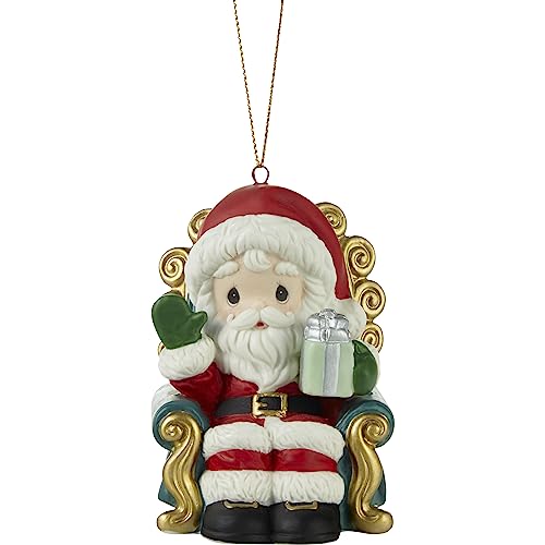 Precious Moments 231012 Santa‚Äôs Here Bringing Cheer Annual Santa Bisque Porcelain Ornament