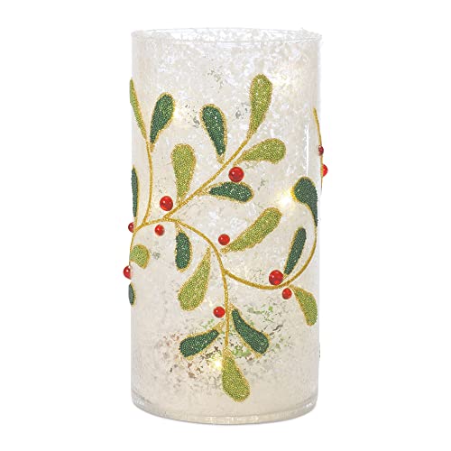 Melrose 86602 Mistletoe Candle Holder, 7.75-inch Height, Glass