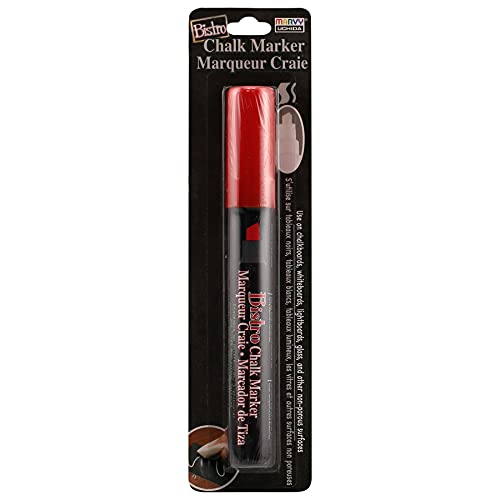UCHIDA 483-C-2 Chisel Tip Bistro Chalk Marker, Red