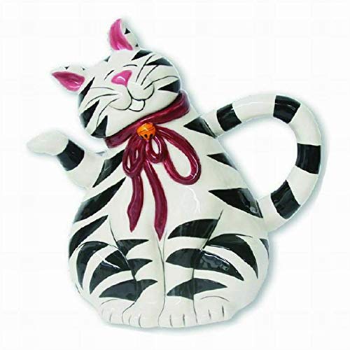 Blue Sky Clayworks Clayworkss Black and White Cat Teapot