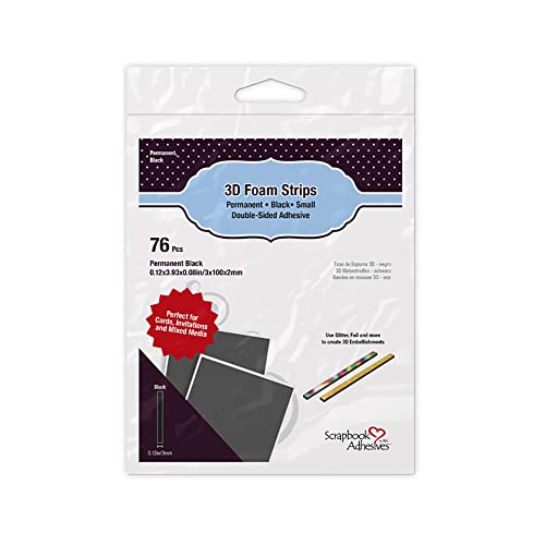 SCRAPBOOK ADHESIVES BY 3L 3D Foam Strips, Black