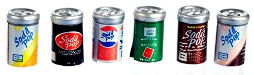 Aztec Imports Dolls House Miniature Pub Accessory 6 Pop Soda Cans 512