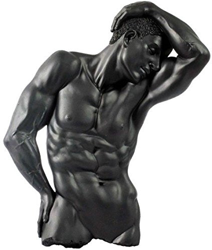 Unicorn Studio 10.25 Inch Nude Male Torso Decorative Wall Plaque, Black Color