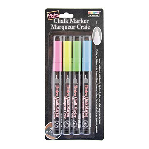 Uchida of America 485-4A Extra Fine Tip Bistro Chalk Marker Set, Multiple 4 Pack