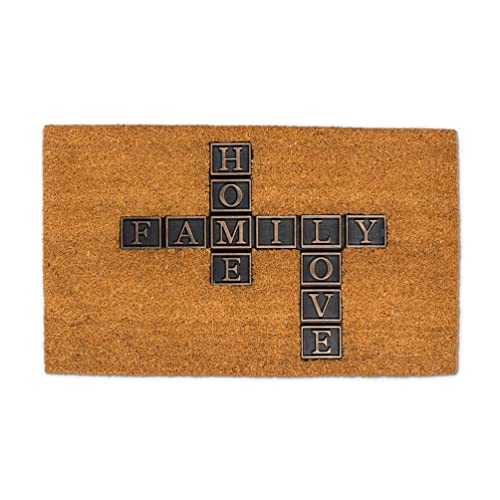 Abbott Collection  Home 35-RFW-5832 Home Family Love Doormat, Natural