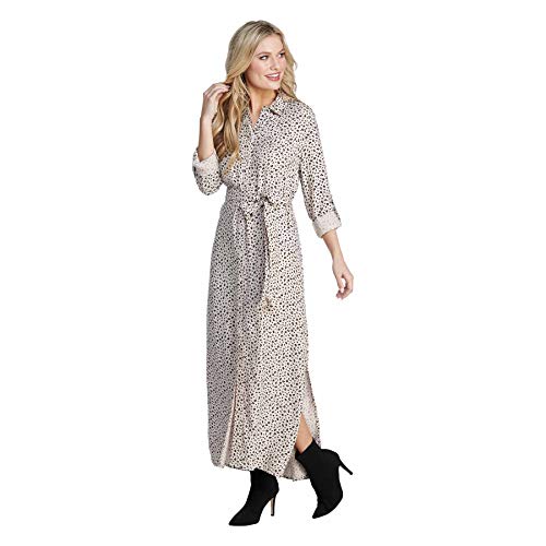 Mud Pie Leopard Mel Button-Down Dress,Large, Multicolor
