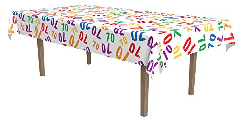 Beistle 70 Tablecover, 54 by 108-Inch, Multicolor