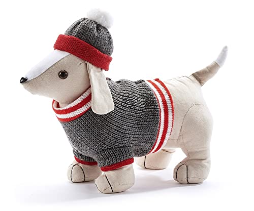 Giftcraft 682466 Christmas Standing Dog Door Stop, 11.8 inch, Polyester and Sand