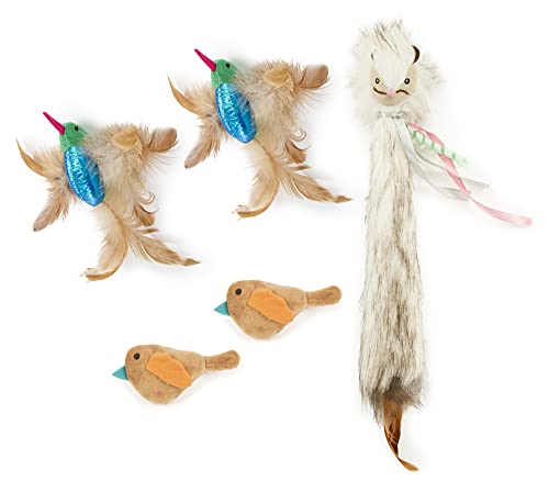 Worldwise SmartyKat (5-Set Bundle Happy Hunter Electronic Sound Cat Toys for Cats & Kittens, 2X Hum Singers, 2X Chickadee Chirps, 1x Chitter Critter Kicker - Assorted, 5-Set Bundle