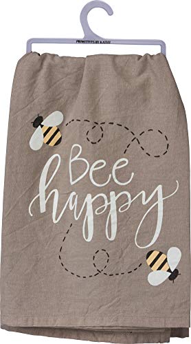 CWI Primitives by Kathy Dish Towel Bee Happy - 28 inch x 28 inch