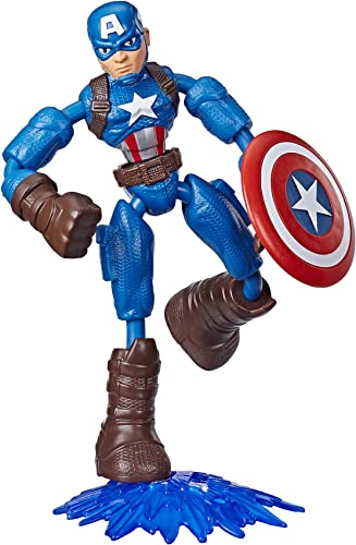 Hasbro MARVEL E7869 Avengers Bend and Flex Action Figure Toy, 6-Inch Flexible Captain America, Includes Accessory, Ages 4 and Up