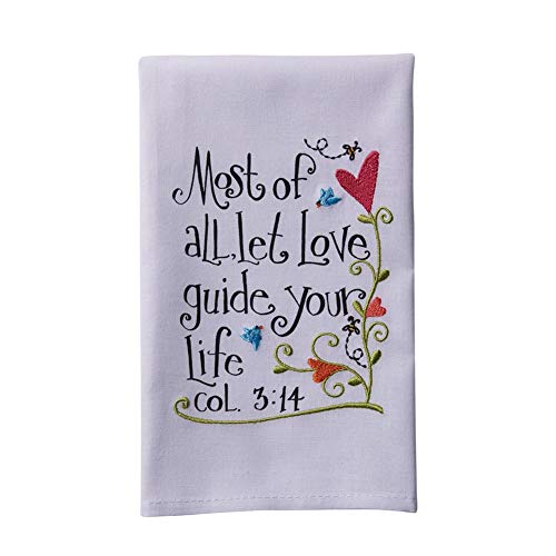 Manual Woodworkers & Weavers 93314 Hand Towel Every Good & Perfect Gift White - 16 x 28