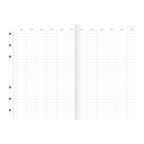 Rediform Filofax Clipbook Undated Yearly Planner Refill, A5 (8.25" x 5.75") 5 Double Sided Sheets, Notebook Refill (B345001)