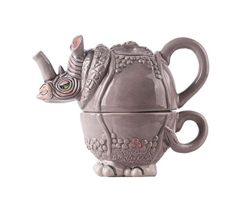 Blue Sky Clayworks Clayworks 8.5"X5"X6.75" Rhino Tea for One