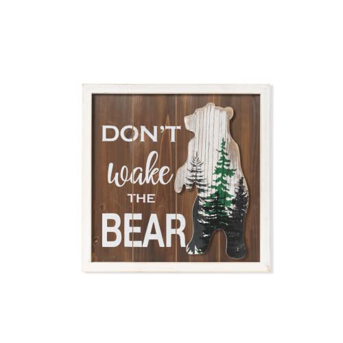 Gerson International Bear Design Wall Decor, 13.9 Inch Height, Wood