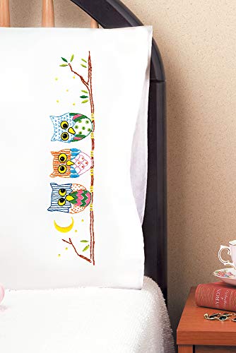 Design Works Crafts Owls Pillowcases - 2 Standard Size (20" x 30")