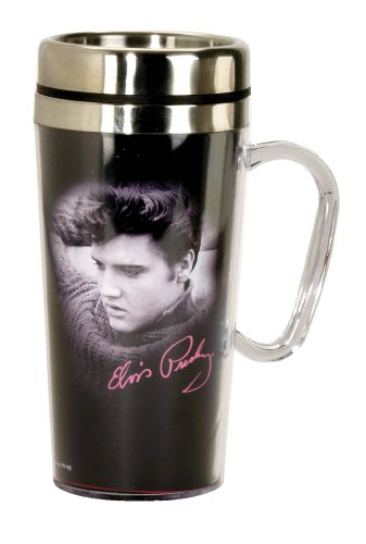 Spoontiques Elvis Presley Insulated Travel Mug, Black