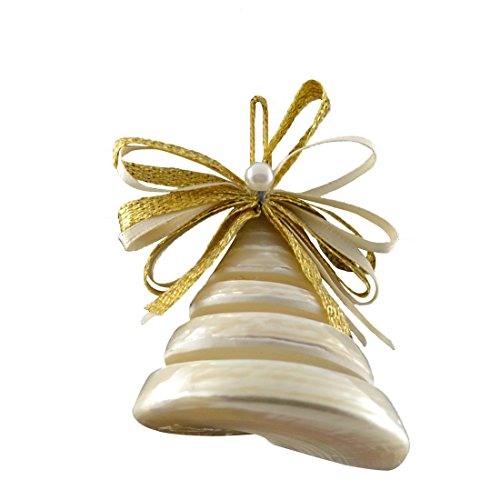 HS Seashells Nautical Christmas Decor Ornaments, 3 Trochus Shells Seashells 2" (Set of 3), Coastal Beach Holidays Decoration