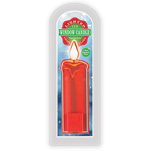 Gerson 2620040 LED Red Candle Window Cling w/ Warm White LED Light 7.5"H