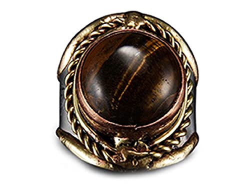 Anju Jewelry Janya Collection Essential Stone Cuff Ring with Tiger Eye