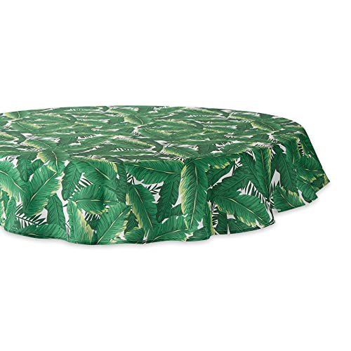 DII Design Outdoor Tabletop Collection, Stain Resistant & Waterproof, 60" Round, Banana Leaf