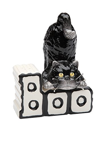 Cosmos Gifts 10701 Halloween Cat and Boo Salt and Pepper Set, 3-Inch