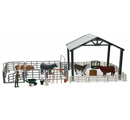 New Ray Toys 1:18 SCALE DELUXE CATTLE RANCH PLAYSET
