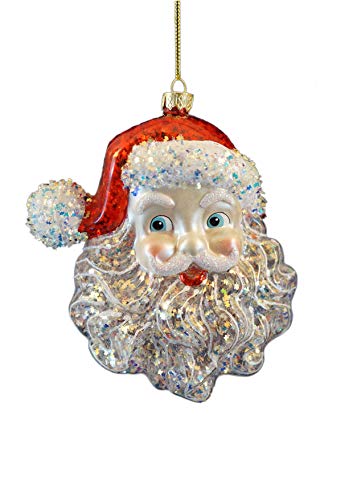 Kurt Adler Glass Santa Head Ornament