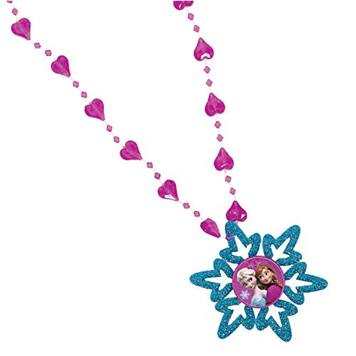 Amscan Disney Frozen Snowflake Necklace Party Favor, Violet/Teal, 11 1/2"