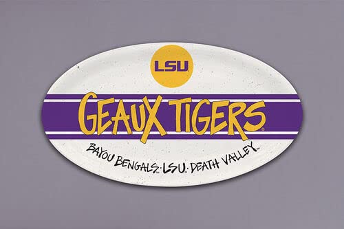 Magnolia Lane LSU Tigers Football Heavyweight Melamine Oval Platter, 12.25-inch Length, Kitchen Accessories