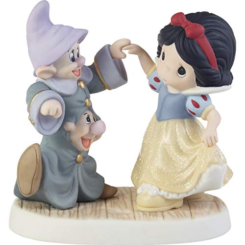Precious Moments 202034 Disney Snow White and The Seven Dwarfs Dance Your Cares Away Bisque Porcelain Figurine, One Size, Multicolored