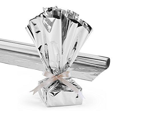 Hygloss Products Mylar Gift Wrap Roll - Great for Gift Bags, Baskets ‚Äì 24 Inch x 8.3 Feet, Silver