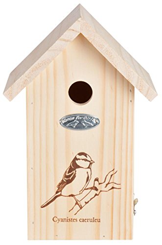 Esschert Design NK65 Birdhouse with Blue Tit Line Drawing