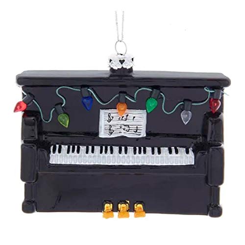 Kurt Adler NB1554 Noble Gems Upright Piano Ornament, 4-inch High, Glass