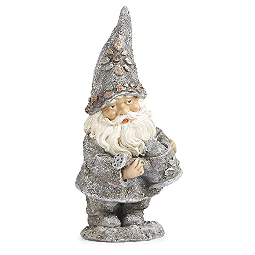 Roman 14-inch High Gnome with Kettle Pebble Garden Statue