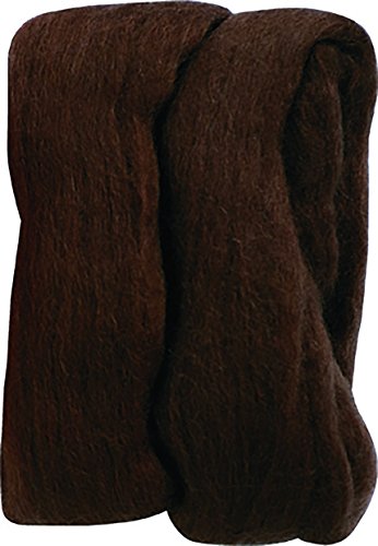 CLOVER Natural Wool Roving, Brown
