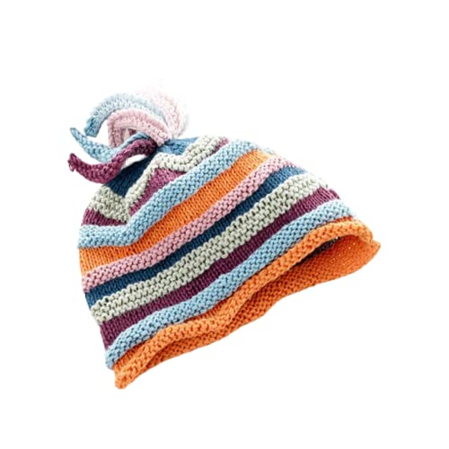 Pebble 100-0466M Rainbow Stripey Hat, 6 to 12 Months Old, Cotton Yarn