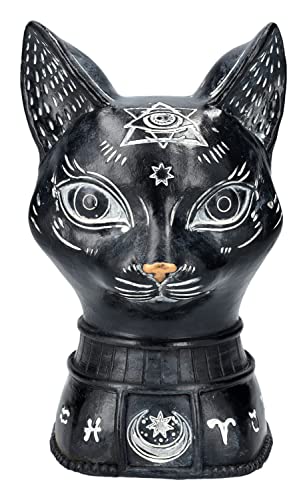 Pacific Trading Giftware Carved Zodiac Black Cat Bust 6.81‚Äö√Ñ√π Tall