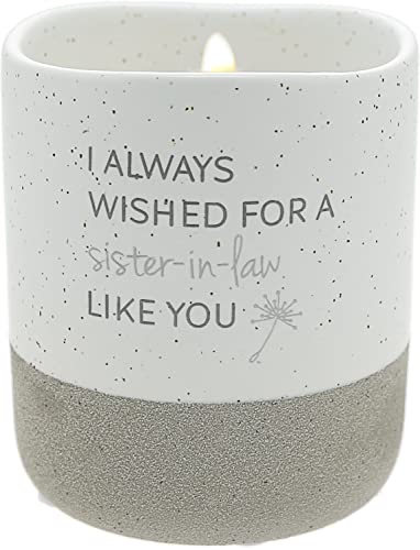 Pavilion - I Always Wished for A Sister-in-Law Like You - 10-Ounces Surprise Hidden Message Natural Soy Wax Candle Cotton Scented, 1 Count (Pack of 1), 3.5‚Äù x 4‚Äù