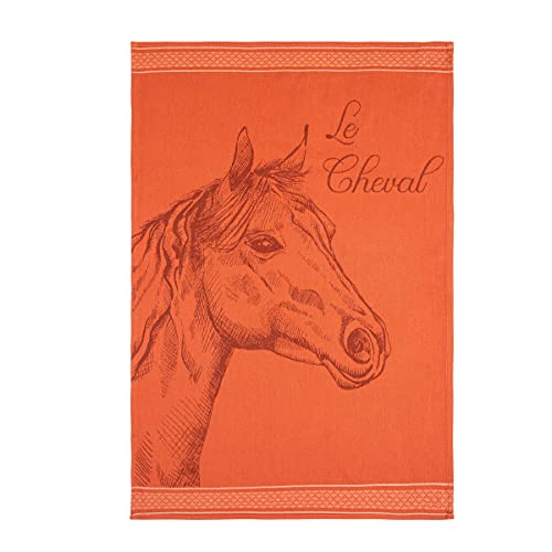 Coucke Horse Tea towel in cotton, yellow, 50X75 cm, Machine Washable