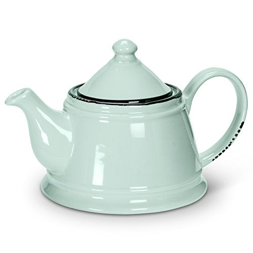 Abbott Collection  Green Enamel Look Teapot, 9 inches L