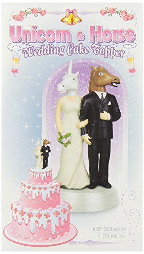 Archie Mcphee Accoutrements Unicorn and Horse Wedding Cake Topper