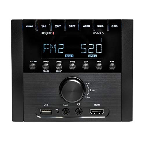 Maxxsonics MB Quart RVM2.0 - RV in Dash Compact, Mechless Source Unit with AM/FM and Bluetooth 4.0 Plus Multi-Zone Audio Control